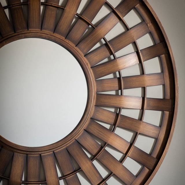 Mitcham Round Metal Bronze Wall Mirror 92cm