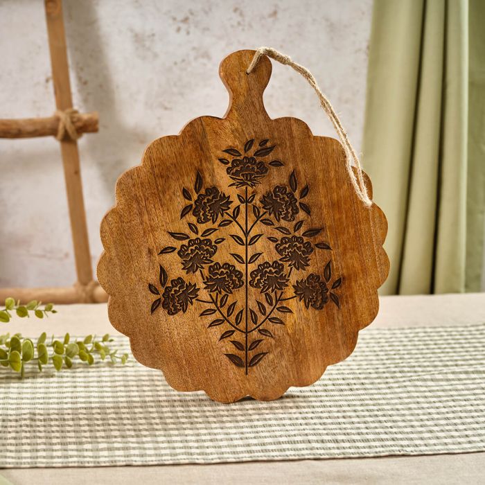 Flourish & Foliage Etched Floral Chopping Board Large