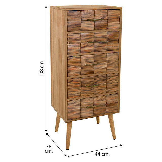 Fermosa Wood Chest with 5 Drawers