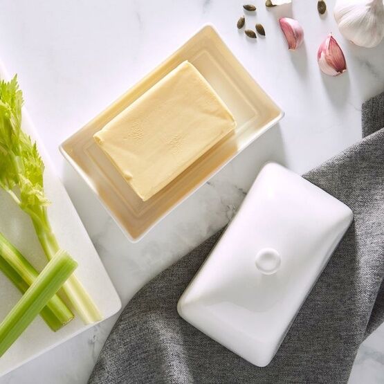 Covered Butter Dish White