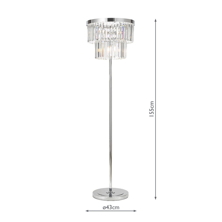 Angel 6 Light Floor Lamp Crystal and Polished Chrome - Tall Floor Lamp