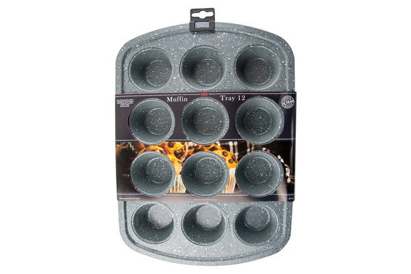 Apollo Granite Muffin Tray 12 Cup Non-Stick Baking Pan for Baking Muffins, Cupcakes & Desserts