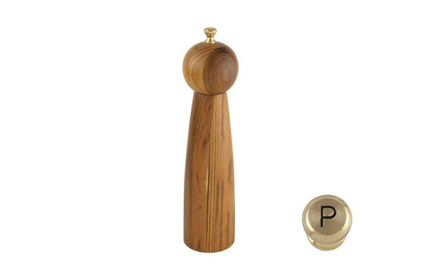 Apollo Pepper Mill Teak Wooden Spice Grinder with Ceramic Mechanism for Food Preparation