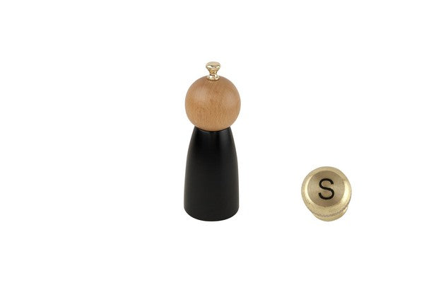 Apollo Salt Mill 17cm Black Wooden Grinder for Salt and Pepper Shakers Collection