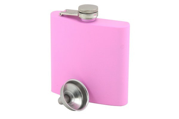 Apollo Stainless Steel Pink Hip Flask for Travel, Camping & Outdoor Drinking Accessories