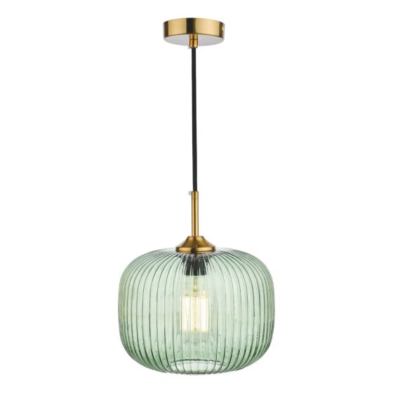 Demarius 1 Light Pendant Green Glass