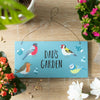 Adorn your garden with the Dad's Garden British Garden Bird Sign, featuring a collection of vibrant illustrations of British garden birds, adding both beauty and wildlife awareness to your space.