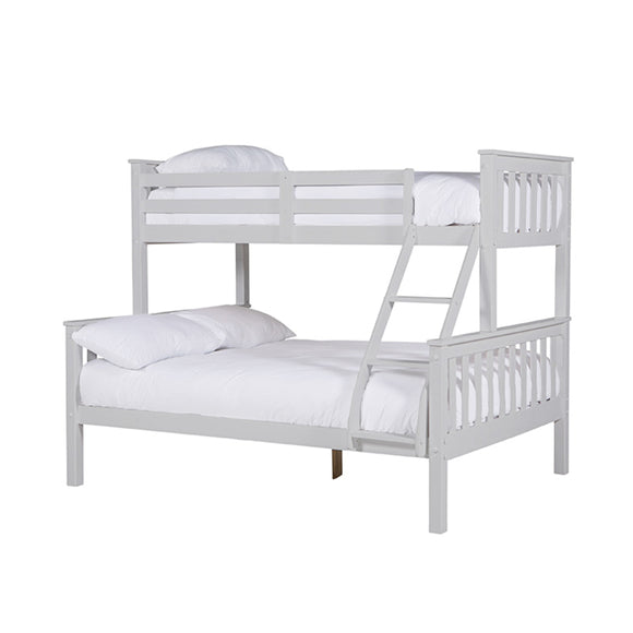 Elevate your kids' room with the Bronson Double Bunk Bed 3' & 4'6 Grey - a versatile and stylish addition. Buy now and enjoy the convenience of splitting it into separate beds. Shop quality double bunk beds in Ireland today!