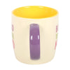 Be Kind to Your Mind Mug with Rainbow Floral Design side view
