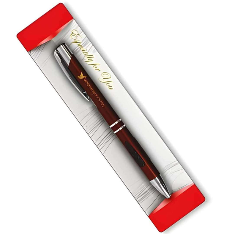 Confirmation Pen Metal Aluminium Barrel Gift Boxed Dark Red – Elegant Writing Pen for Confirmation Gifts & Keepsakes