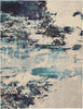 Nourison Rug Celestial Rug 02 Ivory Teal Blue - Runner