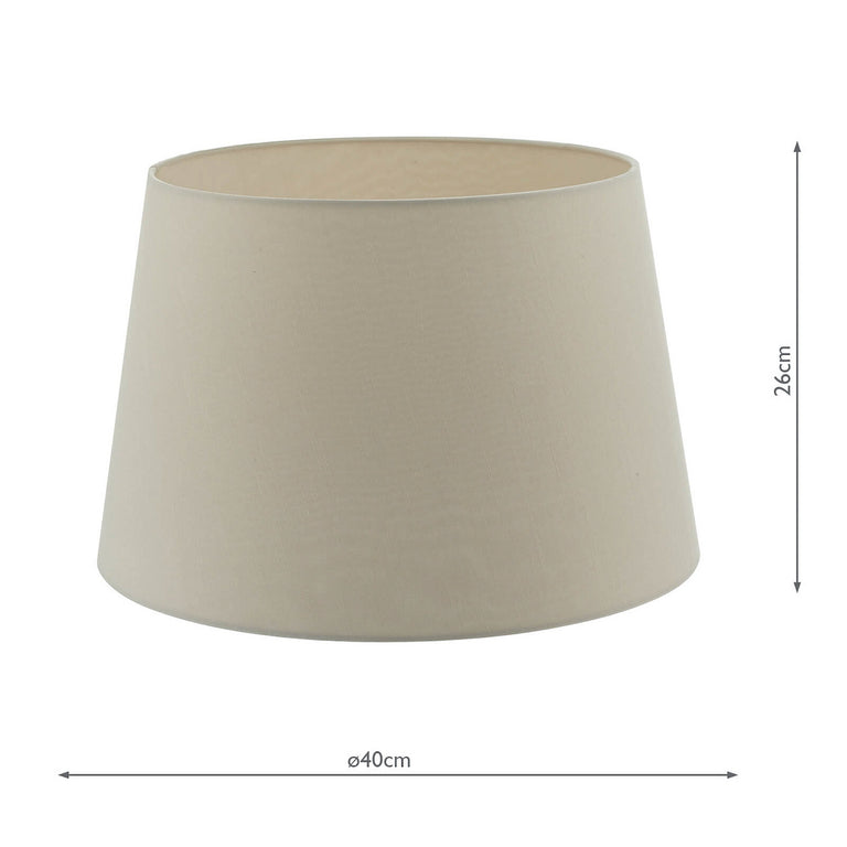 Cezanne Faux Silk Tapered Drum Shade 40cm Taupe - Lighting