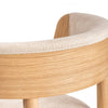 Cofra Danu dining chair in neutral fabric on a natural oak frame