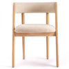 Cofra Danu dining chair in neutral fabric on a natural oak frame