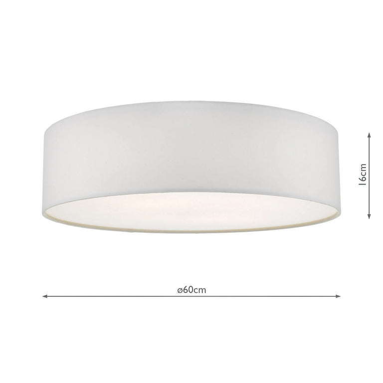 Cierro 4 Light Flush 60 cm Ivory - Flush Fitting Light for Home Decor