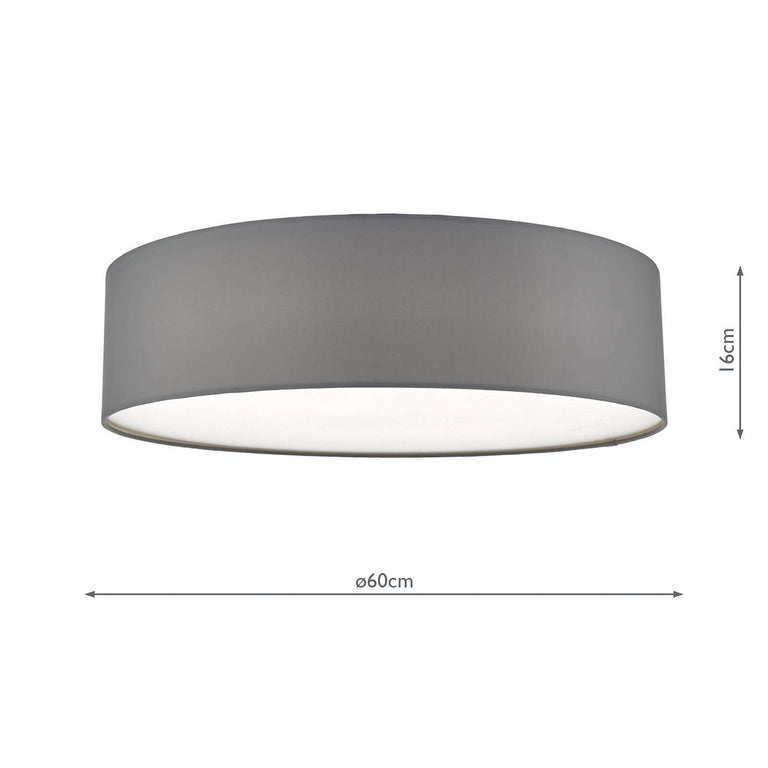 Cierro 4 Light Flush 60 cm Grey - Modern Ceiling Light Collection