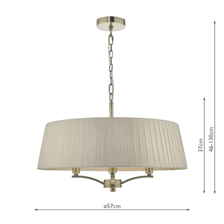 Cristin 4 Light Pendant - Antique Brass Lighting Collection