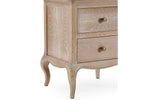 Complete your bedroom ensemble with the Camille 2 Drawer Bedside Table. Its French-inspired design, soft lines, and ornate details add a touch of sophistication. Shop bedroom lockers today.
