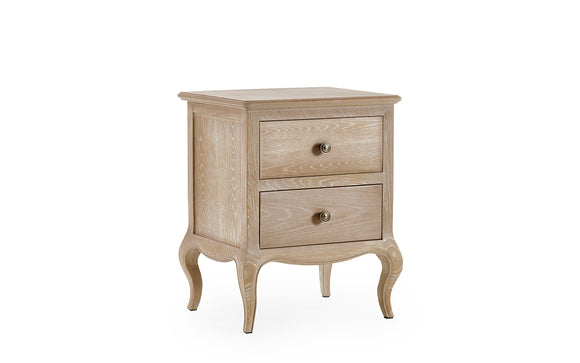  Elevate your bedroom decor with the Camille 2 Drawer Bedside Table. Its stunning French-inspired design and beautiful curves make it a standout piece. Shop for the perfect bedside table.