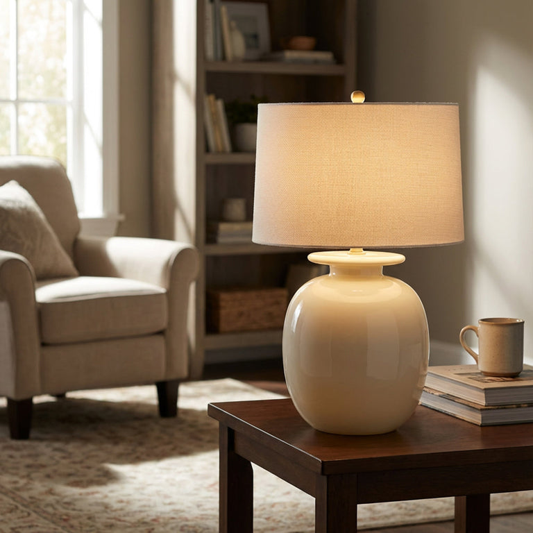 Cassidy Ceramic Table Lamp Ivory 72cm