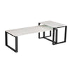 Circe Coffee Table Set White Marbled Glass