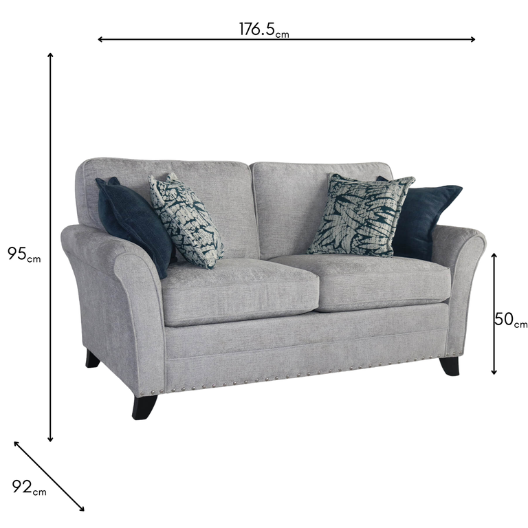 Pippa 2 Seater Sofa Silver