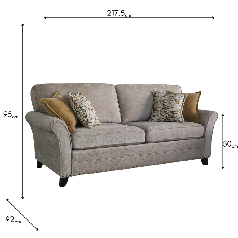 Pippa 3 Seater Sofa Mink