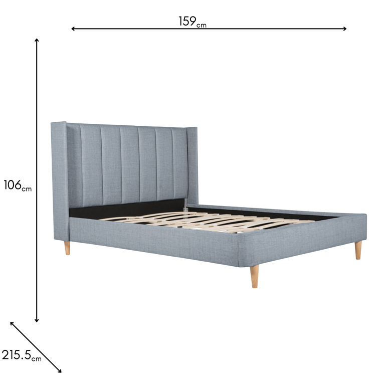 Allegra 5ft King Size Bed Grey - Bedroom Collection