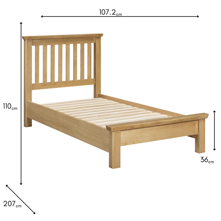 Riverdale Oak 3ft Single Bed - Stylish Wooden Bed Frame