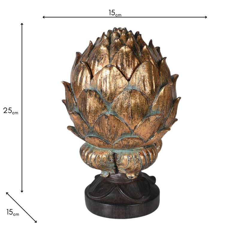 Distressed Artichoke Jar Gold - Elegant Home Accessory & Centrepiece