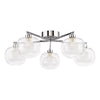 Diego five light semi flush ceiling light in polished chrome with opal glass - view 2
