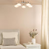 Diego five light semi flush ceiling light in polished chrome with opal glass - view 3