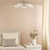 Diego five light semi flush ceiling light in polished chrome with opal glass - view 4