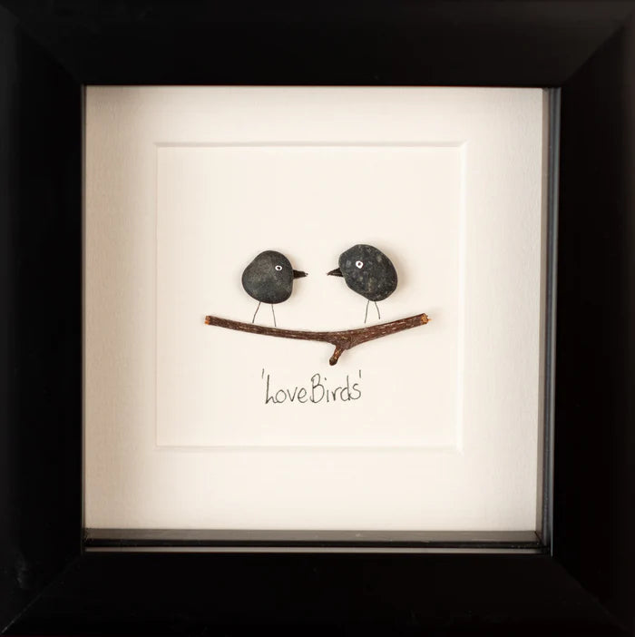 Love Birds Black Frame 4x4