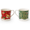 Visualize the festive charm of the Merry And Christmas Robin Set of 2 Mugs, featuring a delightful robin and holly design. Crafted from high-quality ceramic, these mugs are your perfect companions for warm and cozy holiday moments.