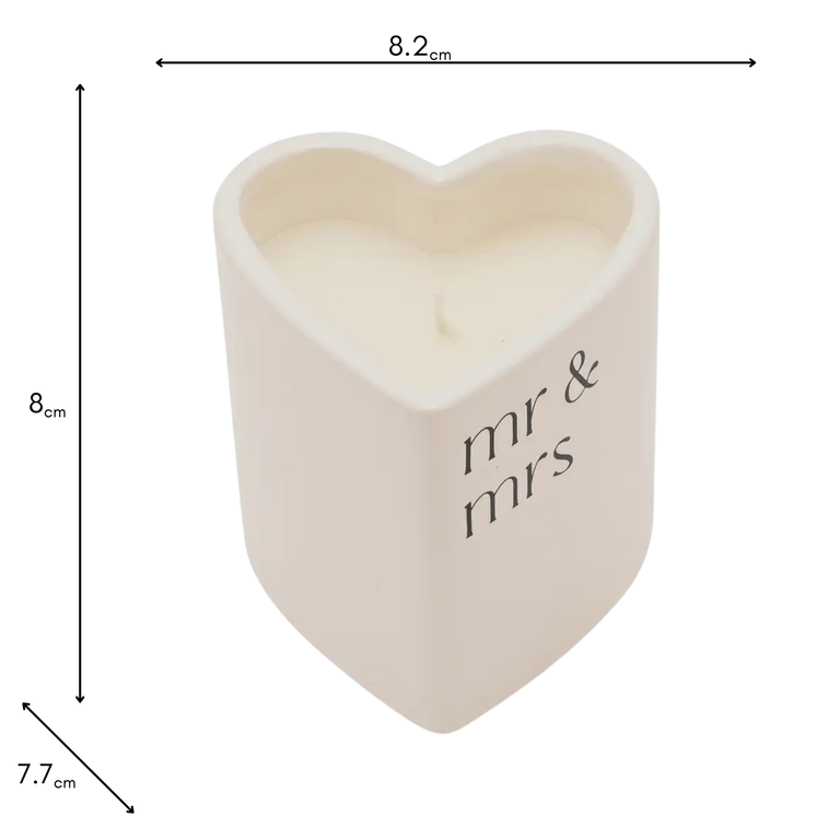 Amore Heart Candle – Romantic Mr & Mrs Gift for Loved Ones