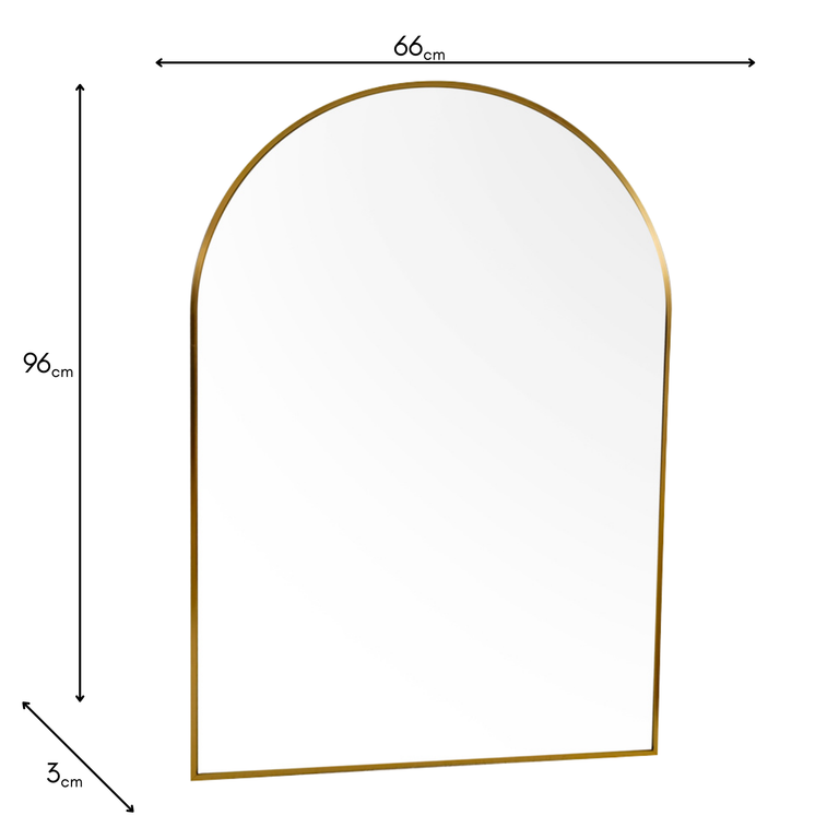 Modena Arch Wall Mirror Gold 66x96 cm – Elegant Arch Mirror