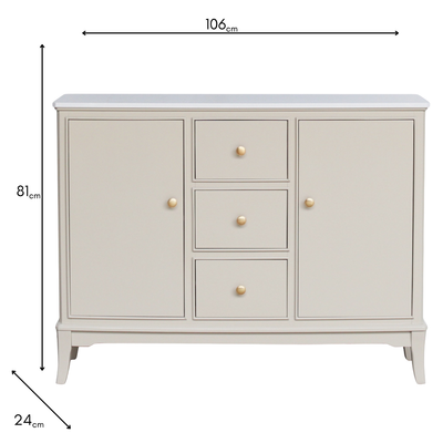 Monroe Marble Top Sideboard – Stone Color Wooden Sideboard