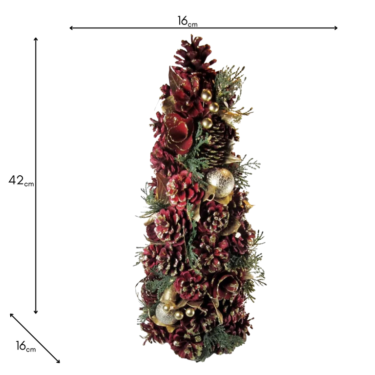 Centrepiece Tree With Cones & Baubles 42cm
