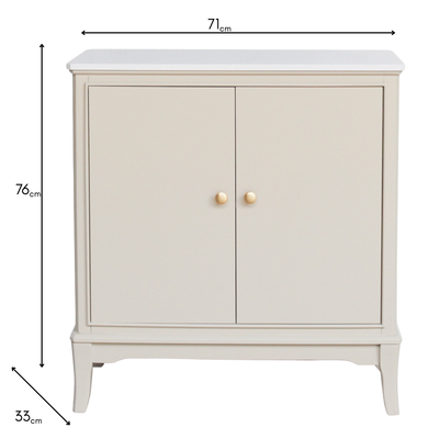 Monroe 2 Door Wooden Cabinet With Marble Top – Stone Finish