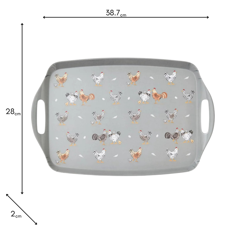 Hen House Lane Large Tray – Rustic Farmhouse Serveware