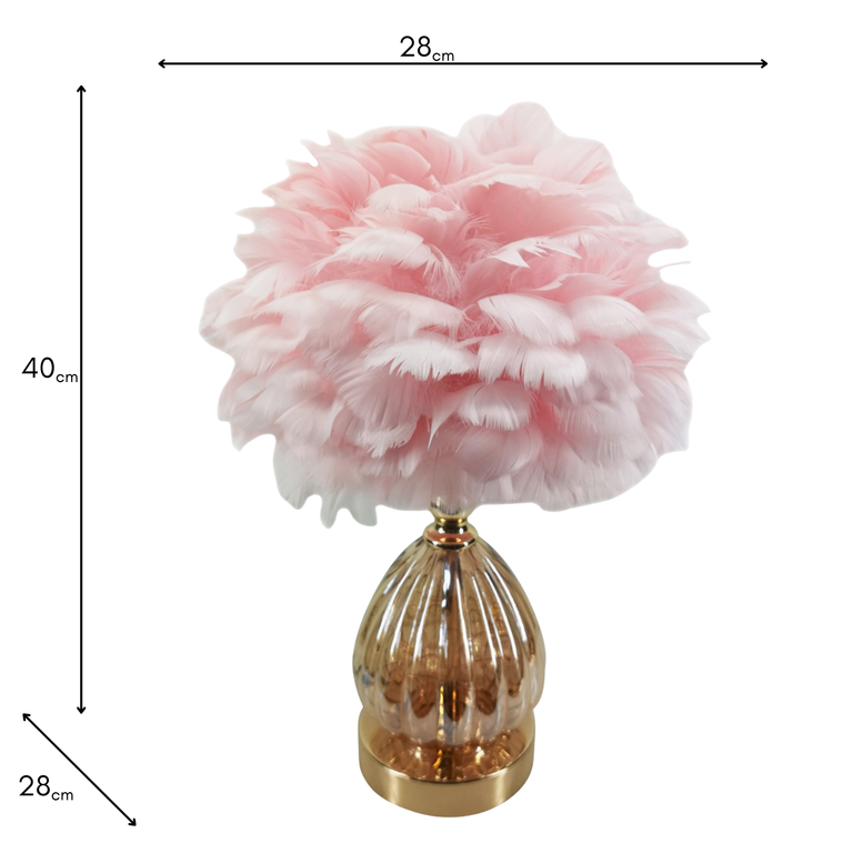 Raya LED Base Feather Lamp Pink