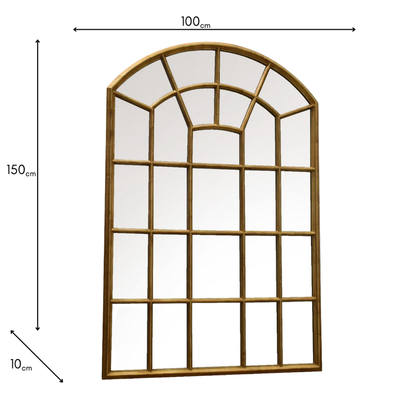 Celine Window Mirror 100x150cm – Gold Arched Wall Mirror