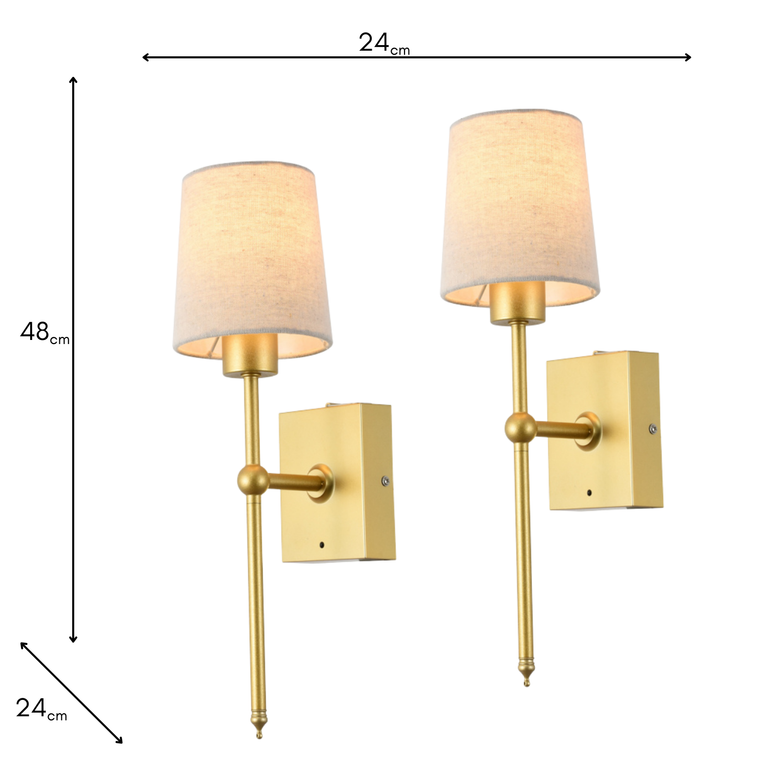 Madison Set of 2 USB Rechargeable Wall Lights – Elegant Wall Mounted Lighting