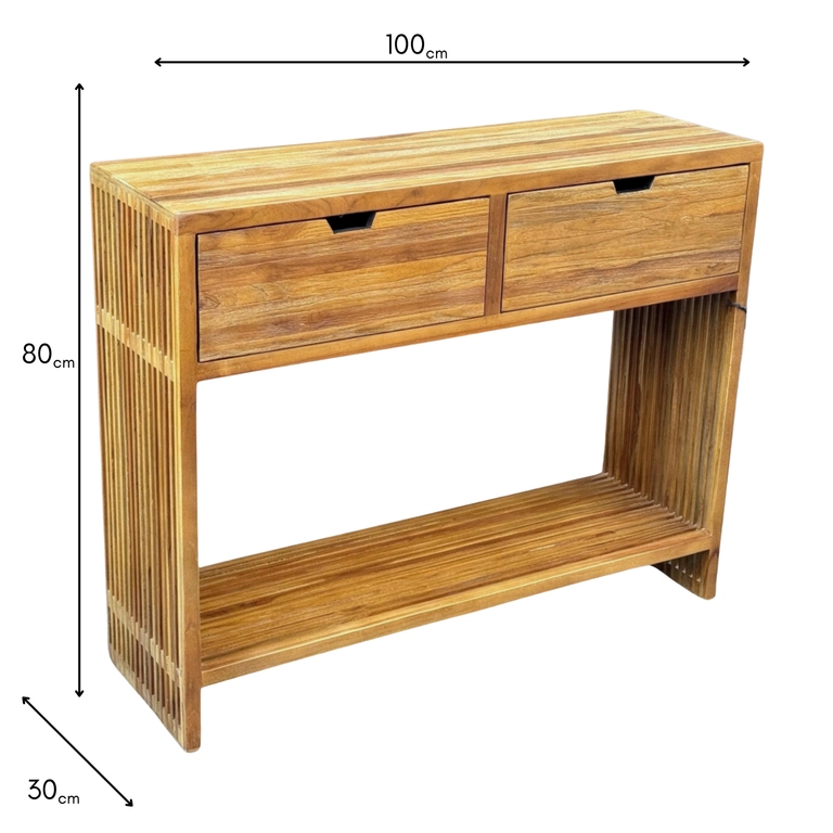 Bari Console Table with Drawers | Stylish Wooden Console Table