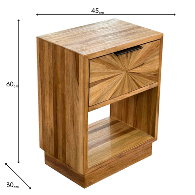 Ray Locker Ginger Teak – Modern Wooden Bedside Locker