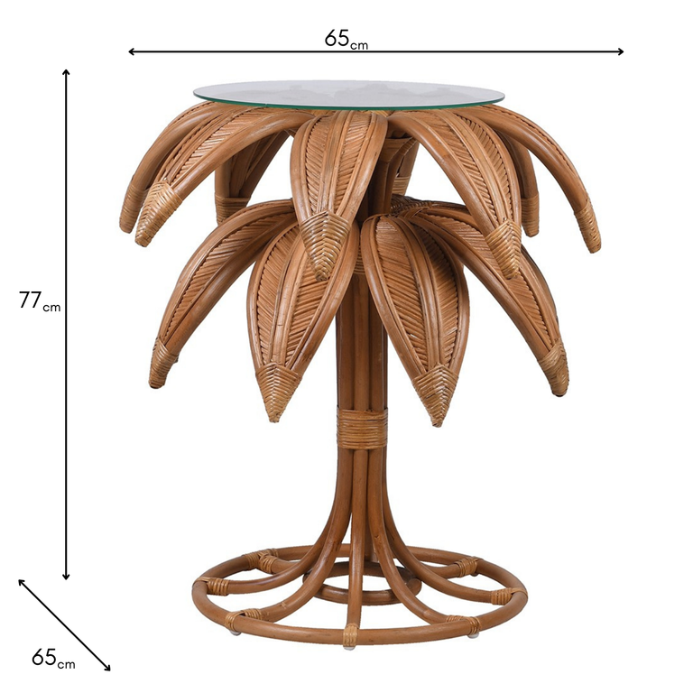 Natural Blooming Rattan Side Table – Stylish End & Accent Table