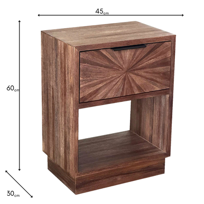 Ray Dark Teak Locker – Elegant Bedside Locker for Bedroom Furniture