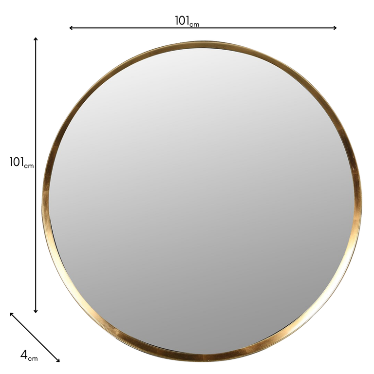 Odele Gold Leaf Round Mirror – Luxury Gold Wall Mirror