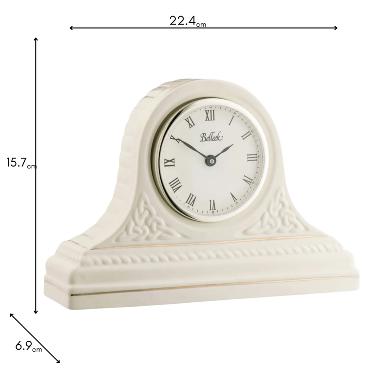 Belleek Classic Celtic Clock – Handcrafted Irish Porcelain Mantel Clock